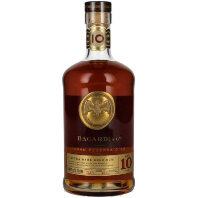 Bacardi 10 Años Gran Reserva Diez Extra Rare Gold Rum 40% Vol. 0,7l Bacardi 10 Años Gran Reserva Diez Extra Rare Gold Rum 40% Vol. 0,7l