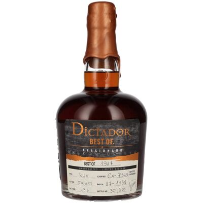 Dictador rum Dictador BEST OF 1987 APASIONADO Colombian Rum 30YO/020317/EX-P329 43% Vol. 0,7l Dictador rum Dictador BEST OF 1987 APASIONADO Colombian Rum 30YO/020317/EX-P329 43% Vol. 0,7l