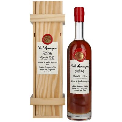 Vieil Armagnac Delord Vintage Récolte 1985 40% Vol. 0,7l in Holzkiste Vieil Armagnac Delord Vintage Récolte 1985 40% Vol. 0,7l in Holzkiste