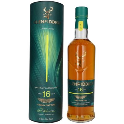 Glenfiddich 16 Years Old ASTON MARTIN FORMULA ONE TEAM Single Malt Scotch Whisky Edition 2 43% Vol. 0,7l in geschenkverpakking Glenfiddich 16 Years Old ASTON MARTIN FORMULA ONE TEAM Single Malt Scotch Whisky Edition 2 43% Vol. 0,7l in geschenkverpakking
