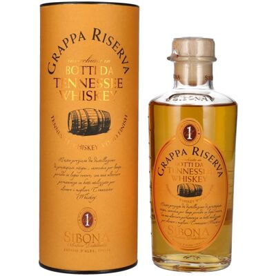 Sibona GRAPPA RISERVA botti da TENNESSEE WHISKEY 40% Vol. 0,5l in geschenkverpakking Sibona GRAPPA RISERVA botti da TENNESSEE WHISKEY 40% Vol. 0,5l in geschenkverpakking