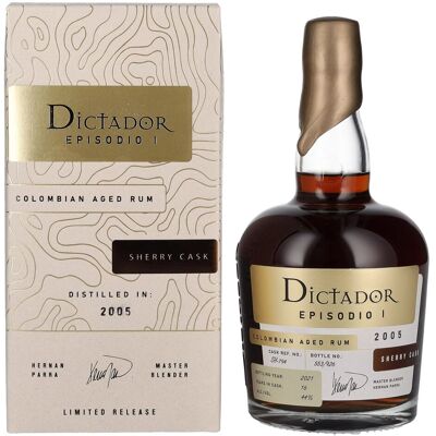 Dictador rum Dictador EPISODIO I 16 Years Old SHERRY CASK Rum 2005 44% Vol. 0,7l in geschenkverpakking Dictador rum Dictador EPISODIO I 16 Years Old SHERRY CASK Rum 2005 44% Vol. 0,7l in geschenkverpakking