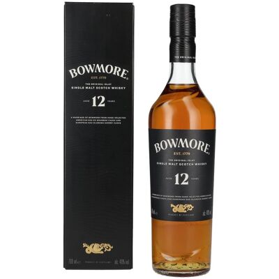 Bowmore 12 Years Old Islay Single Malt 40% Vol. 0,7l in geschenkverpakking Bowmore 12 Years Old Islay Single Malt 40% Vol. 0,7l in geschenkverpakking