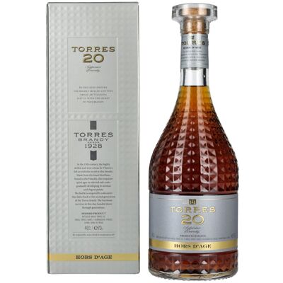 Torres 20 HORS D'AGE Superior Brandy 40% Vol. 0,7l in geschenkverpakking Torres 20 HORS D'AGE Superior Brandy 40% Vol. 0,7l in geschenkverpakking
