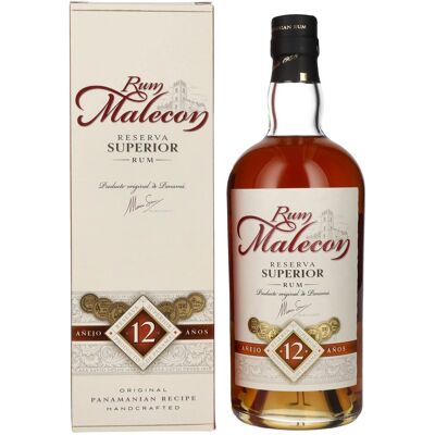 Rum Malecon Añejo 12 Años Reserva Superior 40% Vol. 0,7l in geschenkverpakking Rum Malecon Añejo 12 Años Reserva Superior 40% Vol. 0,7l in geschenkverpakking