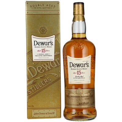Dewar's 15 Years Old Double Aged Blended Scotch Whisky 40% Vol. 1l in geschenkverpakking Dewar's 15 Years Old Double Aged Blended Scotch Whisky 40% Vol. 1l in geschenkverpakking