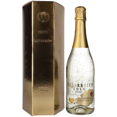 Wijn- en mousserende wijnkelder Inführ Österreich Gold - met 23 Karat Blattgold 9,5% Vol. 0,75l in geschenkverpakking Wijn- en mousserende wijnkelder Inführ Österreich Gold - met 23 Karat Blattgold 9,5% Vol. 0,75l in geschenkverpakking