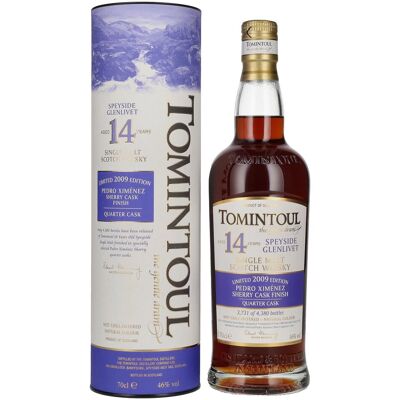 Tomintoul 14 Years Old PX SHERRY QUARTER CASK Finish 2009 46% Vol. 0,7l in geschenkverpakking Tomintoul 14 Years Old PX SHERRY QUARTER CASK Finish 2009 46% Vol. 0,7l in geschenkverpakking