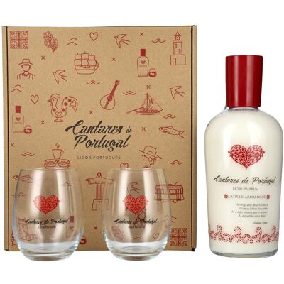 Cantares de Portugal Licor de Arroz Doce 15% Vol. 0,7l in geschenkverpakking met 2 Bril Cantares de Portugal Licor de Arroz Doce 15% Vol. 0,7l in geschenkverpakking met 2 Bril