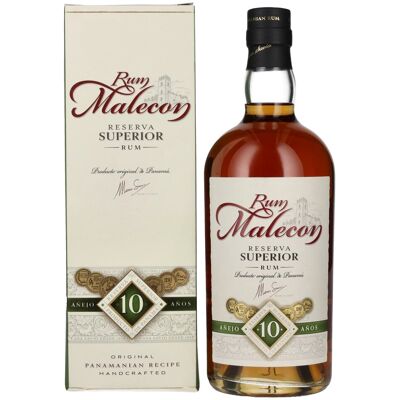 Rum Malecon Añejo 10 Años Reserva Superior 40% Vol. 0,7l in geschenkverpakking Rum Malecon Añejo 10 Años Reserva Superior 40% Vol. 0,7l in geschenkverpakking