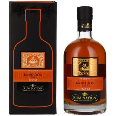Rum Nation Barbados 8 Years Old Limited Edition 40% Vol. 0,7l in geschenkverpakking Rum Nation Barbados 8 Years Old Limited Edition 40% Vol. 0,7l in geschenkverpakking