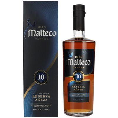 Ron Malteco 10 Años Reserva Añeja 40% Vol. 0,7l in geschenkverpakking Ron Malteco 10 Años Reserva Añeja 40% Vol. 0,7l in geschenkverpakking
