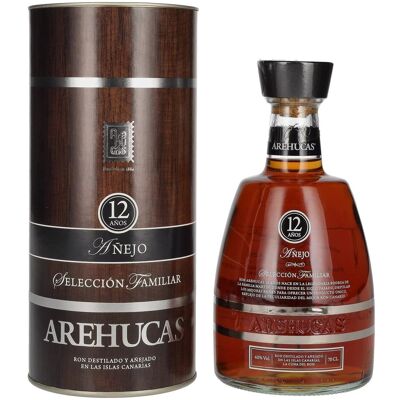 Ron Arehucas 12 Años Añejo Selección Familiar 40% Vol. 0,7l in geschenkverpakking Ron Arehucas 12 Años Añejo Selección Familiar 40% Vol. 0,7l in geschenkverpakking