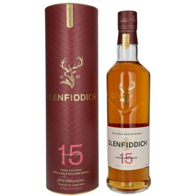 Glenfiddich 15 Years Old Sherry Cask Single Malt Travel Exclusive 43% Vol. 0,7l in geschenkverpakking Glenfiddich 15 Years Old Sherry Cask Single Malt Travel Exclusive 43% Vol. 0,7l in geschenkverpakking