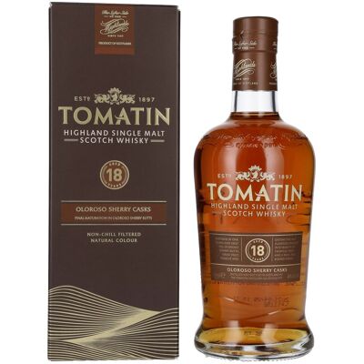 Tomatin Whisky Tomatin 18 Years Old OLOROSO SHERRY CASKS 46% Vol. 0,7l in geschenkverpakking Tomatin Whisky Tomatin 18 Years Old OLOROSO SHERRY CASKS 46% Vol. 0,7l in geschenkverpakking
