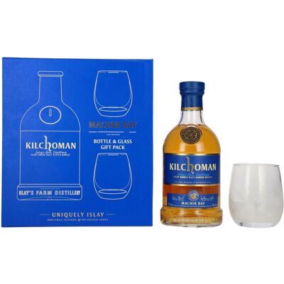 Kilchoman THE MACHIR BAY GIFT PACK 46% Vol. 0,7l in geschenkverpakking met 2 Bril Kilchoman THE MACHIR BAY GIFT PACK 46% Vol. 0,7l in geschenkverpakking met 2 Bril