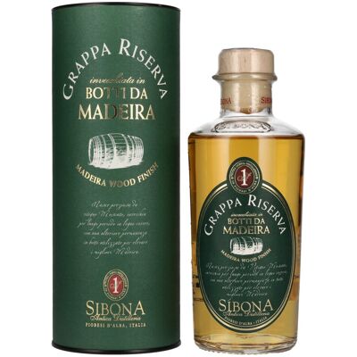 Sibona GRAPPA RISERVA Botti da MADEIRA 40% Vol. 0,5l in geschenkverpakking Sibona GRAPPA RISERVA Botti da MADEIRA 40% Vol. 0,5l in geschenkverpakking