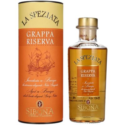 Sibona GRAPPA RISERVA La Speziata 44% Vol. 0,5l in geschenkverpakking Sibona GRAPPA RISERVA La Speziata 44% Vol. 0,5l in geschenkverpakking