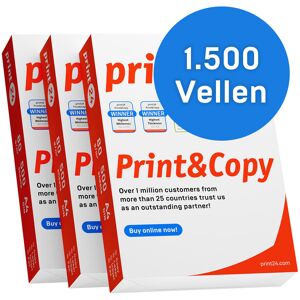print24 Printerpapier Kopieerpapier 1500 vellen 3 x 500 A4 80g Premium helderwit CIE 160 Testwinnaar 100% PEFC-milieucertificaat print24 Printerpapier Kopieerpapier 1500 vellen 3 x 500 A4 80g Premium helderwit CIE 160 Testwinnaar 100% PEFC-milieucertificaat