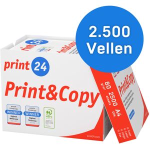 print24 Printerpapier Kopieerpapier 2500 vellen 5 x 500 A4 80g Premium helderwit CIE 160 Testwinnaar 100% PEFC-milieucertificaat print24 Printerpapier Kopieerpapier 2500 vellen 5 x 500 A4 80g Premium helderwit CIE 160 Testwinnaar 100% PEFC-milieucertificaat