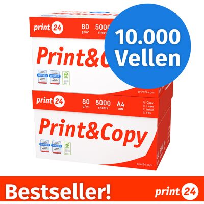 print24 Printerpapier Kopieerpapier 10000 vellen 20 x 500 A4 Premium helderwit CIE 160 PEFC-gecertificeerd print24 Printerpapier Kopieerpapier 10000 vellen 20 x 500 A4 Premium helderwit CIE 160 PEFC-gecertificeerd