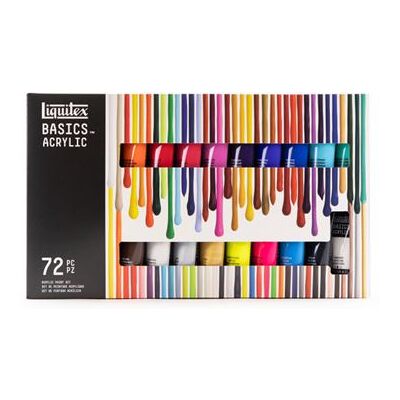 Liquitex Basics - Verfset - acrylverf - 72 kleuren - verschillende kleuren - satijn - dun - 22 ml Liquitex Basics - Verfset - acrylverf - 72 kleuren - verschillende kleuren - satijn - dun - 22 ml