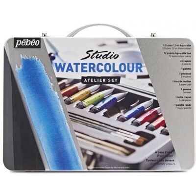 Pebeo Studio - Verfset - 33 stuks - waterverf - verschillende kleuren - dun - half napje - 12 ml Pebeo Studio - Verfset - 33 stuks - waterverf - verschillende kleuren - dun - half napje - 12 ml