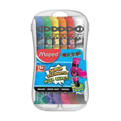 Maped Color'Peps - Verf - tempera - verschillende kleuren (pak van 12) Maped Color'Peps - Verf - tempera - verschillende kleuren (pak van 12)