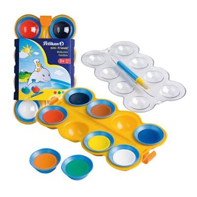 Pelikan Mini-friends 755 - Verfset - waterverf - 8 kleuren - verschillende kleuren - ondoorzichtig Pelikan Mini-friends 755 - Verfset - waterverf - 8 kleuren - verschillende kleuren - ondoorzichtig
