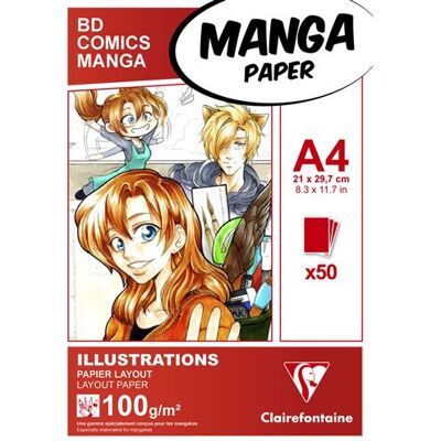 Clairefontaine Gelijmd notitieboek Manga Illustraties A4 Clairefontaine Gelijmd notitieboek Manga Illustraties A4