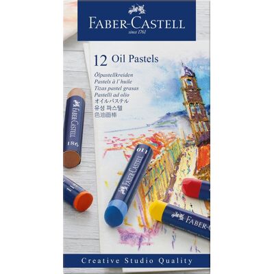 Doos met 12 Faber-Castell Goldfaber oliepastels Doos met 12 Faber-Castell Goldfaber oliepastels