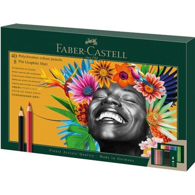 Set van 50 Polychromos en Pitt Graphite Matt Faber-Castell Set van 50 Polychromos en Pitt Graphite Matt Faber-Castell