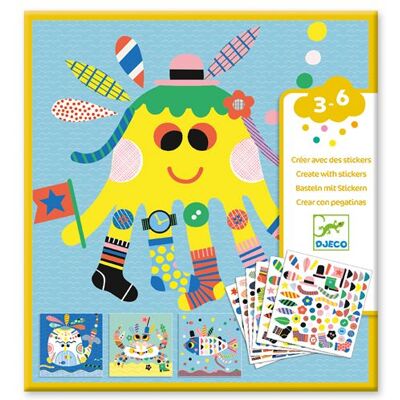 Creatief spel Djeco Creëren met stickers Zeedieren Creatief spel Djeco Creëren met stickers Zeedieren