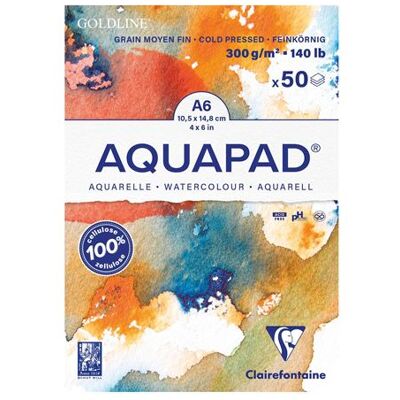 Clairefontaine Goldline Aquapad 50 vel A6 tekenpapier wit Clairefontaine Goldline Aquapad 50 vel A6 tekenpapier wit
