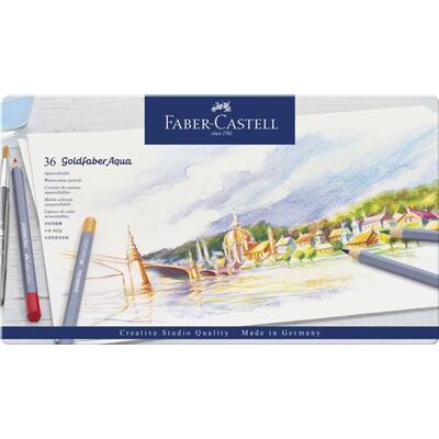Faber-Castell Doos met 36 Faber Castell Goldfaber Aqua aquarelpotloden Faber-Castell Doos met 36 Faber Castell Goldfaber Aqua aquarelpotloden