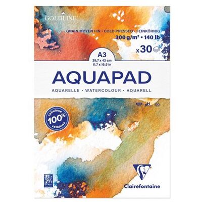 Aquapad Clairefontaine A3 30 vellen 300 g Aquapad Clairefontaine A3 30 vellen 300 g