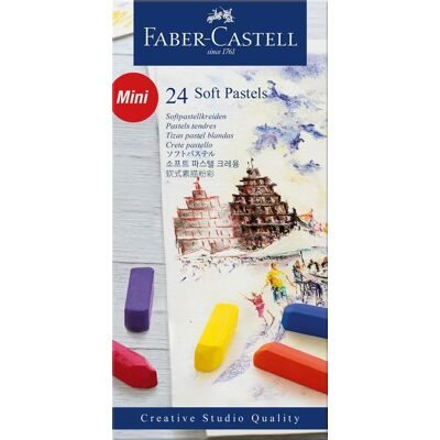 Doos met 24 Faber-Castell zachte vierkante halve pastels Doos met 24 Faber-Castell zachte vierkante halve pastels