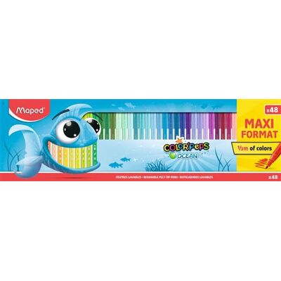 Doos met 48 Maped Color'peps Ocean Maxi wasbare markers Doos met 48 Maped Color'peps Ocean Maxi wasbare markers