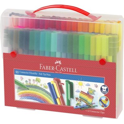 Doos met 80 Faber-Castell Connector viltstiften Doos met 80 Faber-Castell Connector viltstiften