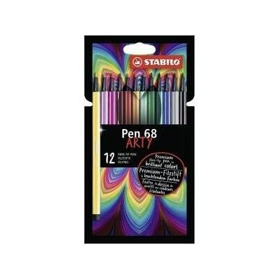 STABILO ARTY PEN 68 DESIGN CARDBOARD WALLET 12 PCS STABILO ARTY PEN 68 DESIGN CARDBOARD WALLET 12 PCS