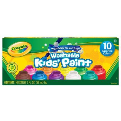 CRAYOLA 10 POTS DE PEINTURE LAVABLE CRAYOLA 10 POTS DE PEINTURE LAVABLE