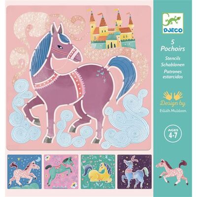 Djeco Sjablonen Paarden x5 Djeco Djeco Sjablonen Paarden x5 Djeco