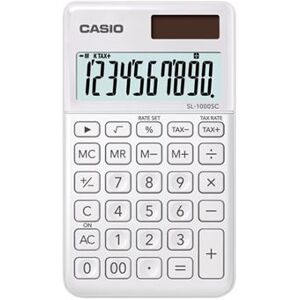 Casio SL-1000SC - Zakrekenmachine - 10 cijfers - zonnepaneel, batterij - wit Casio SL-1000SC - Zakrekenmachine - 10 cijfers - zonnepaneel, batterij - wit