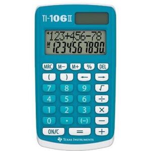 Texas Instruments TI-106 II - Zakrekenmachine - 10 cijfers - zonnepaneel, batterij Texas Instruments TI-106 II - Zakrekenmachine - 10 cijfers - zonnepaneel, batterij