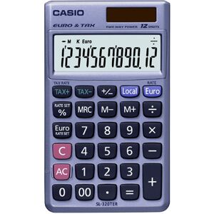 Casio SL-320TE - Zakrekenmachine - 12 cijfers - batterij, zonnepaneel Casio SL-320TE - Zakrekenmachine - 12 cijfers - batterij, zonnepaneel