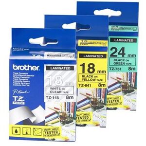 Brother TZ145 - Wit op transparant - Rol (1,8 cm x 8 m) gelamineerde tape - voor P-Touch PT-1650, 18, 1830, 1880, 1950, 1960, 2100, 2110, 2430, 2700, 2710, 3600, 9800 Brother TZ145 - Wit op transparant - Rol (1,8 cm x 8 m) gelamineerde tape - voor P-Touch PT-1650, 18, 1830, 1880, 1950, 1960, 2100, 2110, 2430, 2700, 2710, 3600, 9800