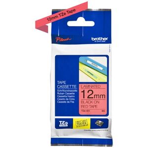Brother Cassetteband Tze-431 12 mm Zwart op rood Brother Cassetteband Tze-431 12 mm Zwart op rood