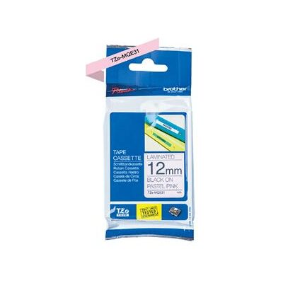 Brother TZe-MQE31 - Zwart op pastelroze - Rol (1,2 cm x 8 m) 1 cassette(s) gelamineerde tape - voor Brother PT-P750, P950; P-Touch PT-D610; P-Touch Cube PT-P300; P-Touch Cube Pro PT-P910 Brother TZe-MQE31 - Zwart op pastelroze - Rol (1,2 cm x 8 m) 1 cassette(s) gelamineerde tape - voor Brother PT-P750, P950; P-Touch PT-D610; P-Touch Cube PT-P300; P-Touch Cube Pro PT-P910