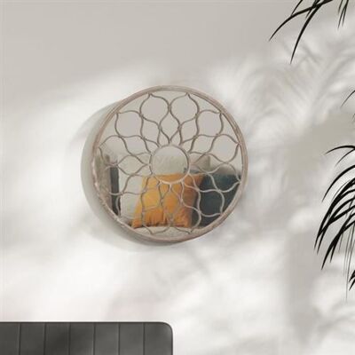 vidaXL Spiegel rond 60x3 cm ijzer zandkleurig vidaXL Spiegel rond 60x3 cm ijzer zandkleurig