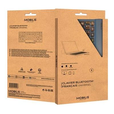 Mobilis - Toetsenbord - draadloos - Bluetooth - AZERTY - Frans - blauw Mobilis - Toetsenbord - draadloos - Bluetooth - AZERTY - Frans - blauw